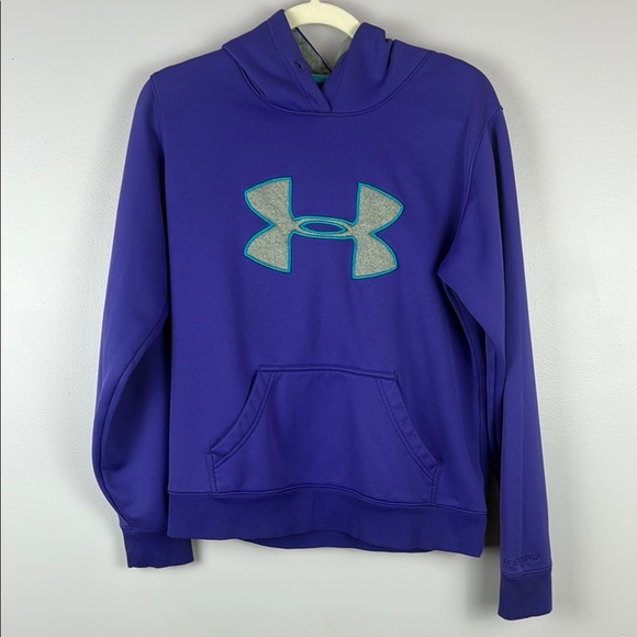 Under Armour Storm Vibrant Purple Hoodie with Teal and Gray Logo Size Medium - Picture 2 of 12